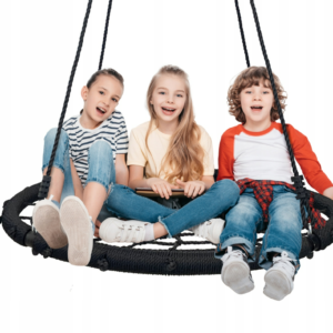 Huśtawka bocianie gniazdo XL plecione czarne