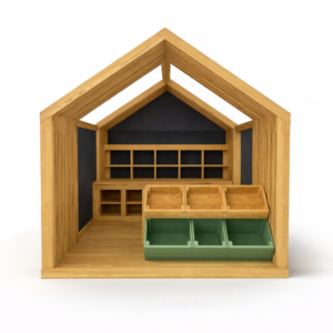 Domek XXL „Sklep” – drewniany market modułowy dla dzieci | MODULAKI